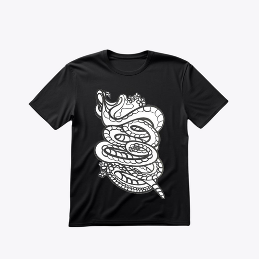 Bold Snake Floral Graphic T-shirt