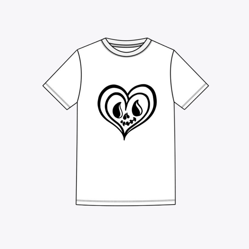 Heart Skull Graphic T-shirt