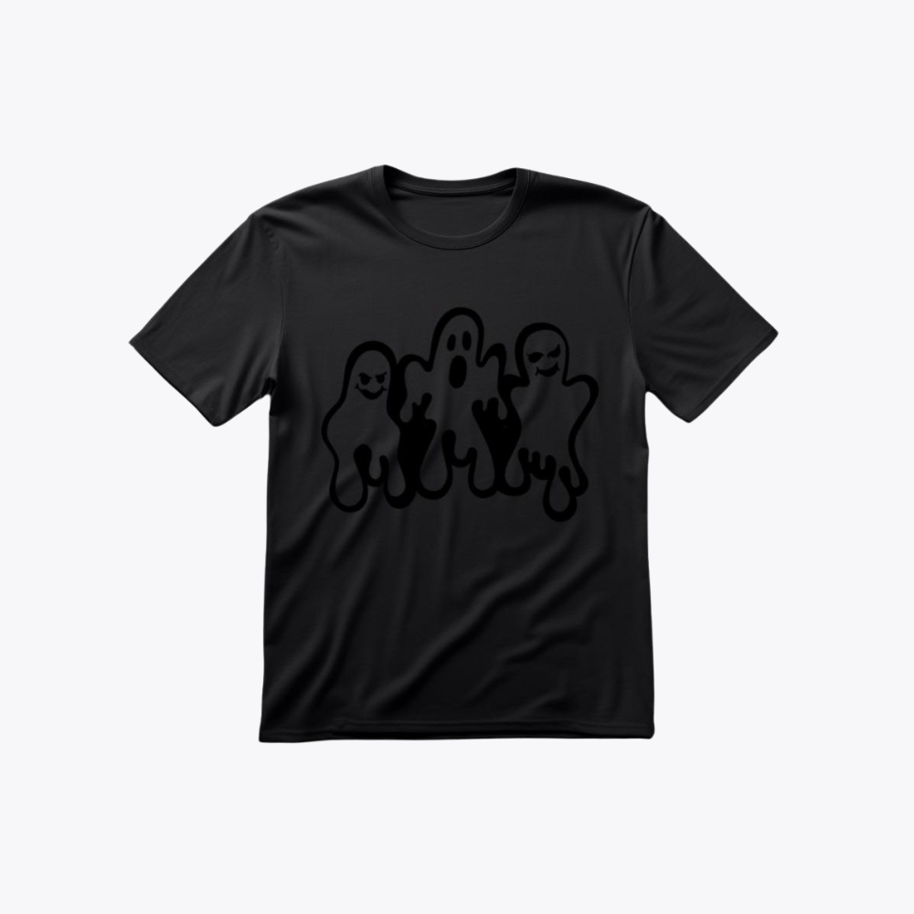 Spooky Ghost Trio Black T-Shirt