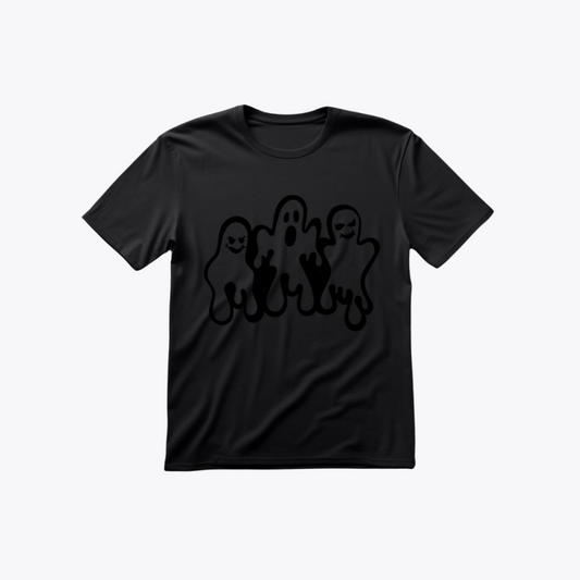 Spooky Ghost Trio Black T-Shirt