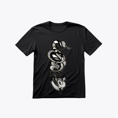 Stylish Coiled Snake Graphic T-shirt